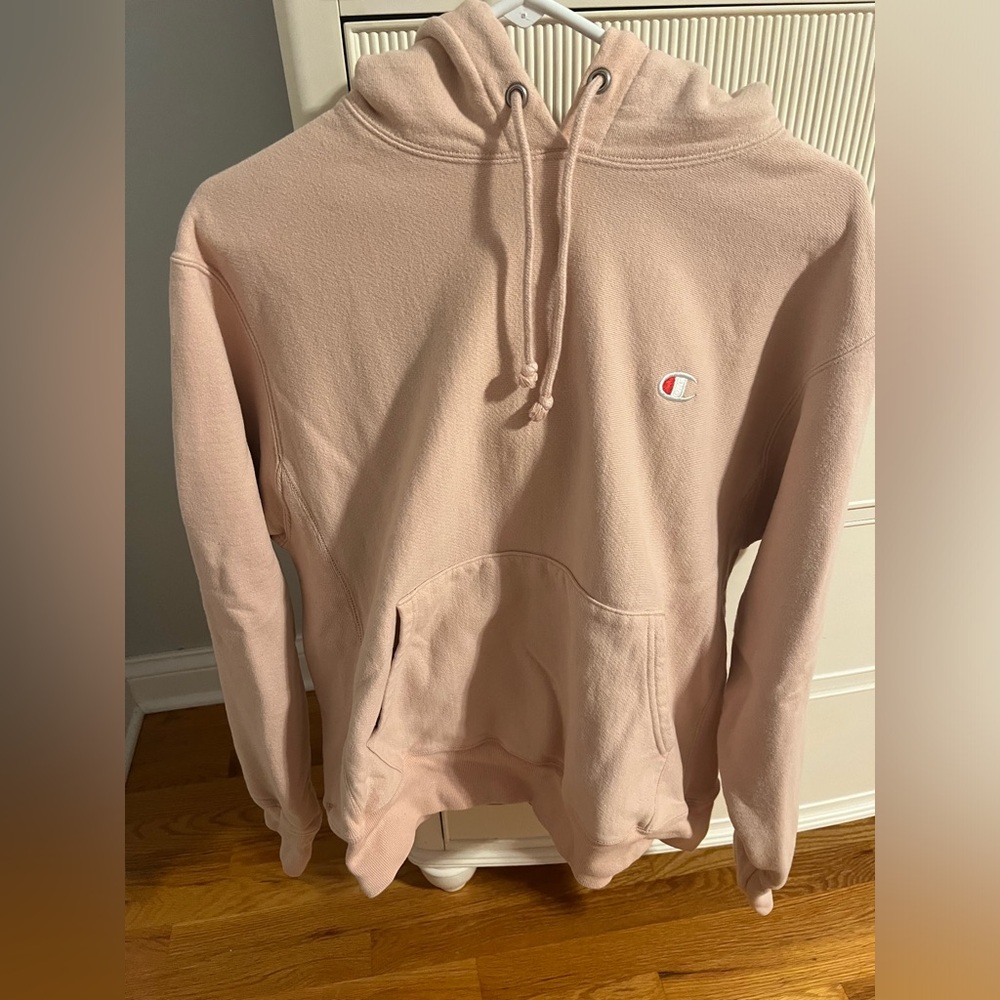 Champion Reverse Weave Pink Beige Hoodie